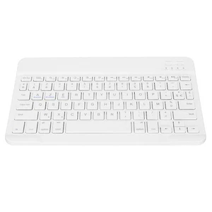 Portable 10in French AZERT Bluetooth Keyboard - White Ideal for Travel - Picture 1 of 11