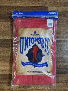 Herren Indera Mills XL Rot Baumwolle Union Anzug Einteiler Lang Unterwäsche - Bild 1 von 7