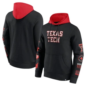 Men's Fanatics  Black/Red Texas Tech Red Raiders Color Block Badge Fleece - Picture 1 of 3