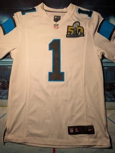 NFL Nike Carolina Panthers Cam Newton Super Bowl 50 Football Jersey, Size S - Picture 1 of 4