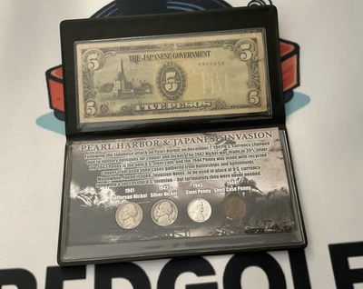 Pearl Harbor Juego Invasión Japonesa Segunda Guerra Mundial $5 Peso 1942 S Plata Jefferson Níquel Foto 1 de 4