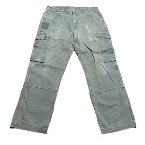 Carhartt Double Front Knee Pants Mens 36x32 Inseam Meas 28 Green B342 - Picture 1 of 9