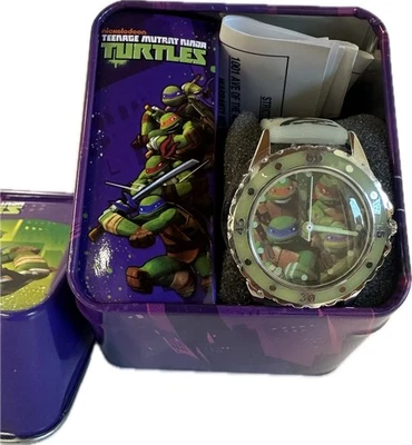 Reloj - TMNT - Tortuga Ninja Reloj Pulsera Analógico Niños con Caja de Estaño Auténtico NUEVO Foto 1 de 4
