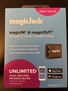 MagicJack HOME VoIP Telephone Adapter with 12 Months of Service Calling - Afbeelding 1 van 3