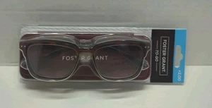 Foster Grant READING GLASSES To Go +2.00 Brown Slim, Protective Hard Case NEW - Picture 1 of 7