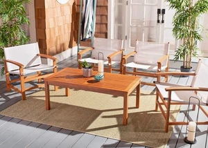 Outdoor Mardin Natural Brown and Beige 5-Piece Dining Set - Picture 1 of 9