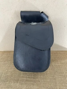Harley Davidson Black Leather Snap Mount Touring Saddlebag Side Storage Bag - Picture 1 of 9