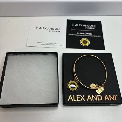 Браслет Alex and Ani Energy расширяемый браслет подсолнух с оригинальным чехлом - Изображение 1 из 4