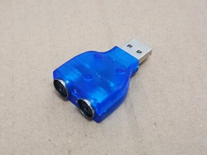 1x USB 2.0 A Male to 2Port PS/2 PS2 FEMALE Mouse Keyboard Adapter - Picture 1 of 5