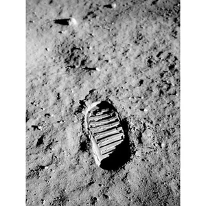 Apollo 11 Bootprint Astronaut Aldrin 50th Moon Landing Large Canvas Art Print - Bild 1 von 5