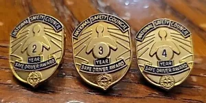 3 - National Safety Council Safe Driving Awards 2, 3 & 4 Year Lapel Pins - Picture 1 of 1