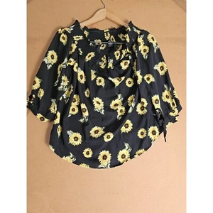 Rue 21 Sonnenblume sexy schulterfreies schwarzes Oberteil in Damen XL - Bild 1 von 9