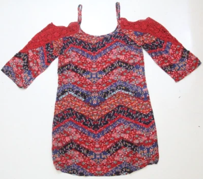 Camiseta para mujer pequeña Xhilaration roja azul cuello redondo manga corta 1-194 Foto 1 de 4