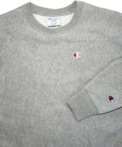 CHAMPION Sweatshirt Size LARGE Reverse Weave Grey Crew Neck Pullover *flaw - Picture 1 of 10