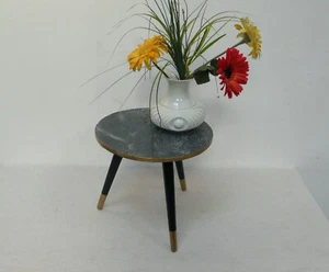 50s 60s Plant Table Round, Grey Marbled Formica, German Mid Century Modern - Picture 1 of 4