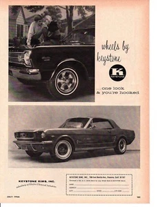 1966 PLYMOUTH SATELLITE & 1966 FORD MUSTANG  ~ ORIGINAL KEYSTONE WHEEL AD - Picture 1 of 2