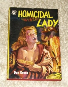 Homicidal Lady by Day Keene-Vintage Mystery pbo 1954 crazy blonde cvr - Picture 1 of 4