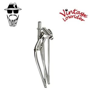 F&R Original Lowrider Classic Spring Fork 1" Chrome Beach Cruiser Bicycle Fork - Picture 1 of 1