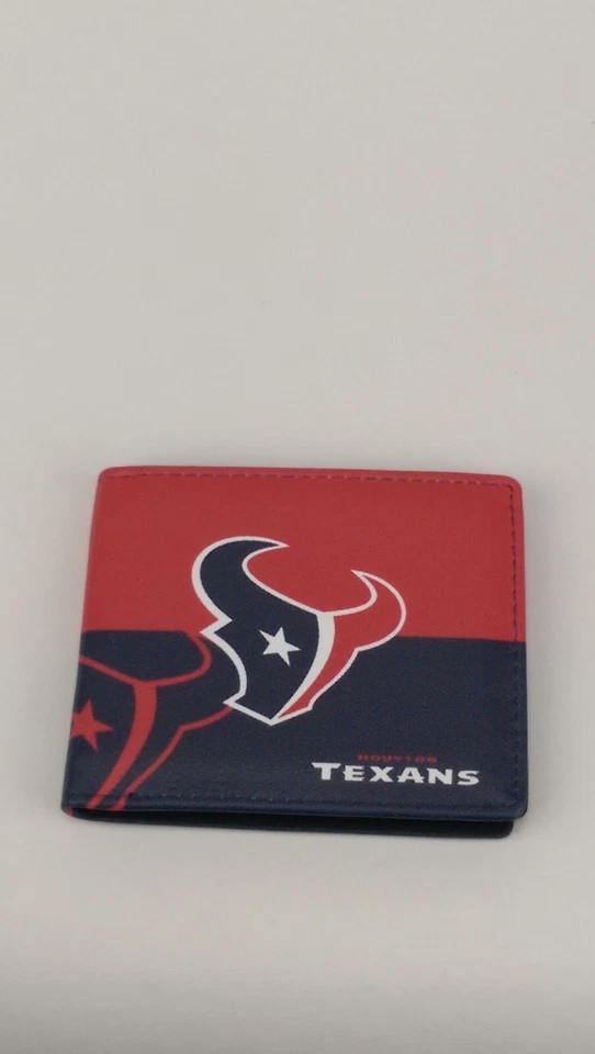 Cartera plegable con licencia NFL cuero vegano a todo color Houston Texans Foto 1 de 4