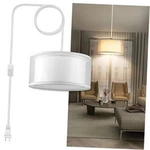 Plug in Pendelleuchte, 15 Fuß weiße Schnur Hängeleuchten mit Steckkabel, - Bild 1 von 8