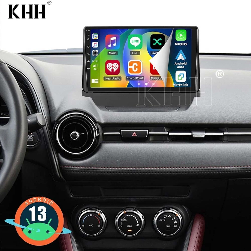 KHH Für Mazda 2 2014-2023 Carplay Android 13 Autoradio BT WiFi GPS Navi DAB+ 2+64GB