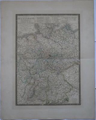 Original 1836 West Germany - Brue Atlas 26" x 21" huge map - Antique - Image 1 of 3