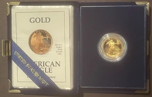 1991 American Eagle $10 GOLD Proof Coin 1/4 Ounce Bullion OGP COA : 09902 - Picture 1 of 4