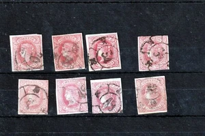 España. Isabel II. Conjunto de 8 sellos con matasellos Rueda de Carreta - Bild 1 von 1