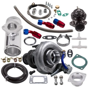 T3 T04E Turbo V-Band 400+HP Internal Wastegate + Oil Return + Feed Line + BOV - Picture 1 of 11