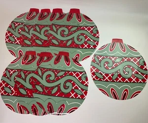 Set of 8 TC Vinyl Placemats Christmas Ball Ornament Shaped - Picture 1 of 8