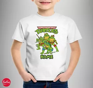 TEENAGE MUTANT NINJA TURTLES "Personalised" T-SHIRT T SHIRT TEE Retro Gift 90s - Picture 1 of 1