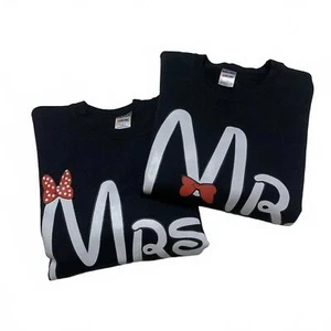 Jerzees Couples Matching Mr & Mrs Sweatshirts Small Large Black - Picture 1 of 15