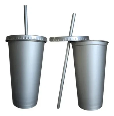 20 PACK 16 oz Party Reusable Cups With Lid And Straw Different Colors - Image 1 of 4