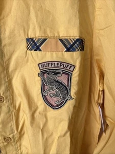 Hufflepuff Button Up Langarm Kleid Hemd Wizarding World Of Harry Potter Xs - Bild 1 von 5