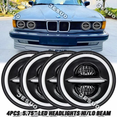 For BMW 325i 528i 535i E30 4PCS 5-3/4 5.75" LED Headlights Combo Lights Upgrade Foto 1 de 4