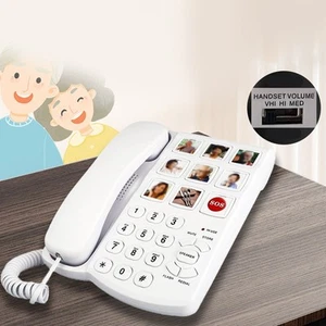 Easy Dialing Landline Telephone for Elderly For Visual and Hearing Support - Zdjęcie 1 z 11