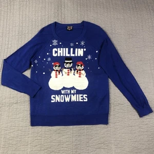 Well Worn Sweater Mens XL Chillin With My Snowmies Christmas Holiday Pullover - Picture 1 of 21