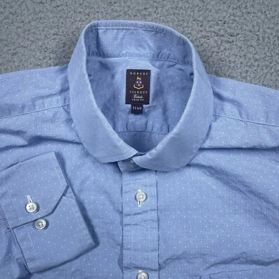 Robert Talbott Dress Shirt Men's 16.5 Blue Button Up Estate Trim Fit Polka Dot - Image 1 of 4