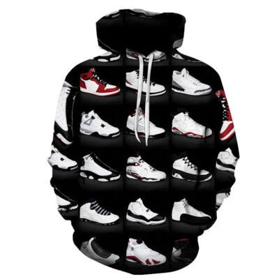 Basketball Sneaker Shoe Hip Pop Sports Hoodie Sweatshirt Sweater Pullover Jacket - Image 1 of 3