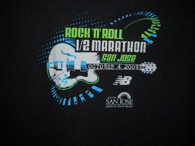 T-shirt  Rock & Roll 1/2 Marathon San Jose 2009 medium black ventilated mesh  - Image 1 of 1