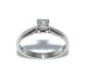 Mujer Paladio Corte Princesa Solitario Diamante de Compromiso GB Anillo Talla M - Imagen 1 de 9