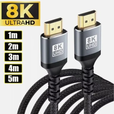 8K HDMI Cable HDMI 2.1 Cord 48Gbps High Speed UHD 4:4:4 HDTV 3D Dolby HDCP HD - Image 1 of 4