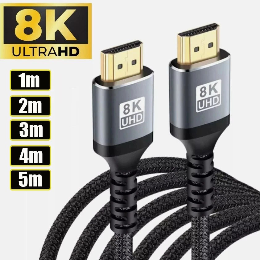 8K HDMI Cable HDMI 2.1 Cord 48Gbps High Speed UHD 4:4:4 HDTV 3D Dolby HDCP HD - Image 1 of 4