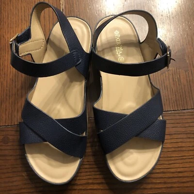 Patrizia By Spring Step, Women’s Size 6 Navy Blue/Zola  Slingback Dress Sandals - Image 1 of 4