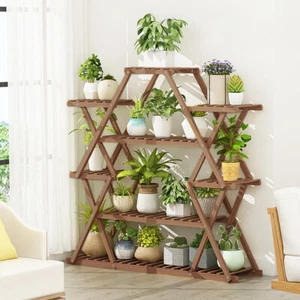 Extra Large Plant Stand Multi Tier Flower Rack Bonsai Shelf Outdoor Indoor Patio - Picture 1 of 12