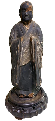 Estatua de Buda antigua temprana del período Muromachi ¡Estatuilla madera tallada Japón! Foto 1 de 4