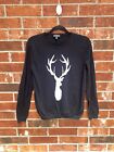 The Limited Womens Large Black Deerhead Pullover Casual Sweater