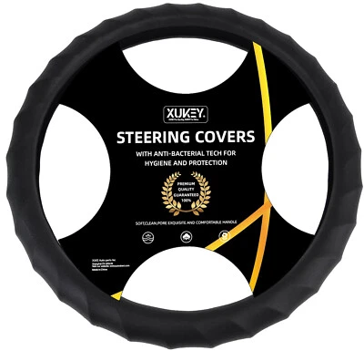 14"~15" Silicone Steering Wheel Cover Golve Auto Car Non-slip Leather Universal - Image 1 of 4