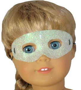 Máscara de Halloween/Mardi Gras/Carnaval de brillo blanco se adapta a muñecas de niño Logan de 18 pulgadas AG y Logan - Imagen 1 de 2