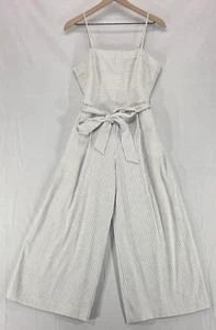Banana Republic Jumpsuit Leinen weites Bein kurze Taschen gestreift maritim Damen 4 - Bild 1 von 15